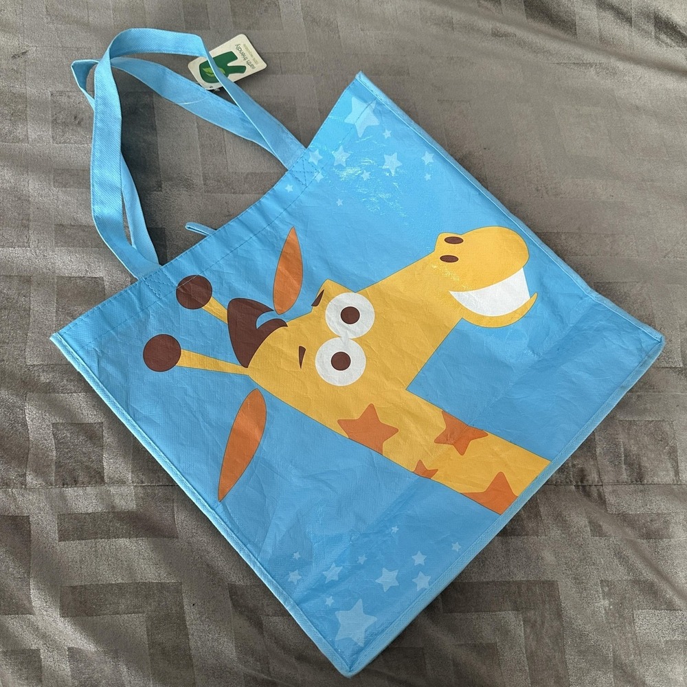 Retired 2010 Toys R Us Geoffrey Giraffe Reusable Shopping Tote Bag Blue RARE